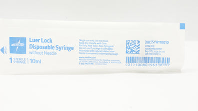 Medline SYR110010 Luer Lock Disposable Syringe Without Ndle 10mL